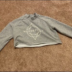 Adidas mock neck crop top Small gray